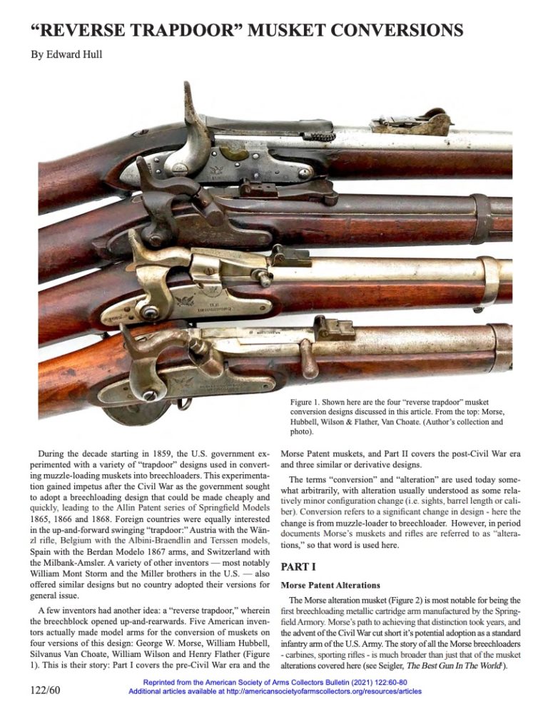 Reverse trapdoor musket conversions – American Society of Arms Collectors