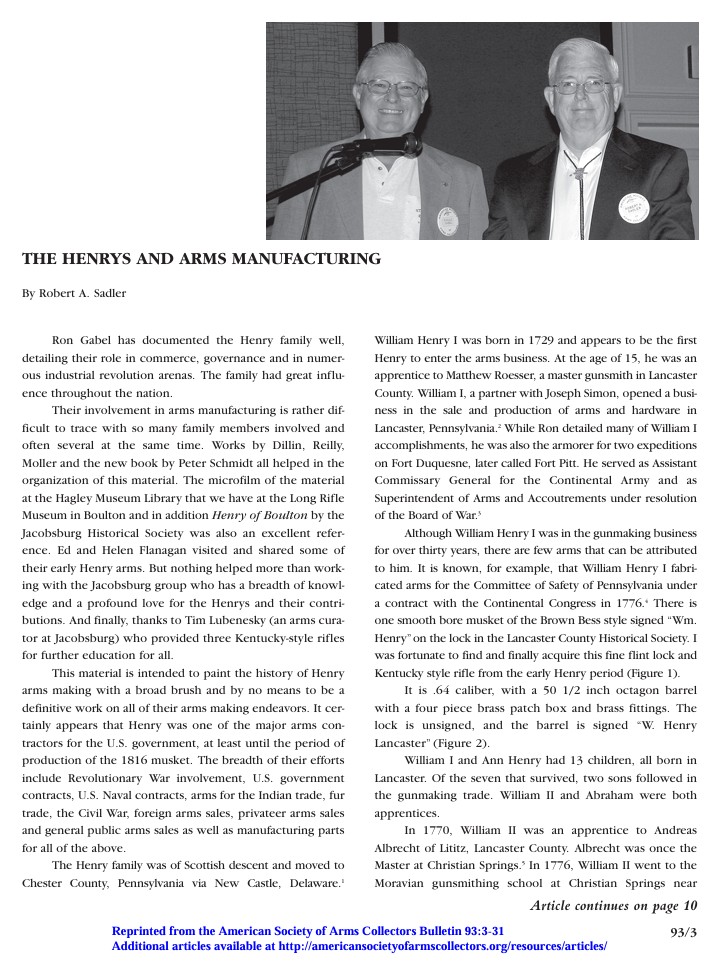 THE HENRYS AND ARMS MANUFACTURING