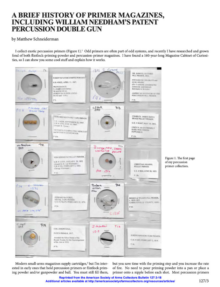 A Brief History of Primer Magazines, including William Needham’s Patent ...