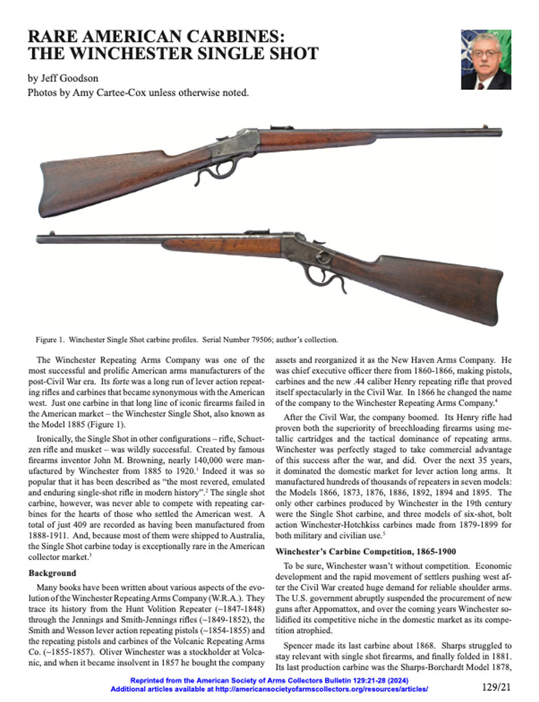 Rare American Carbines – The Winchester single shot