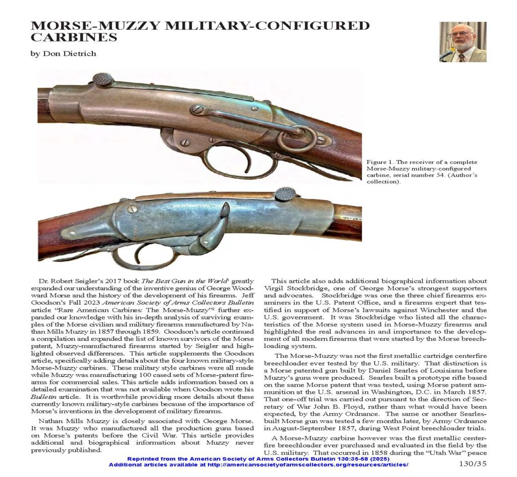 Morse-Muzzy military carbines - Dietrich vol 130