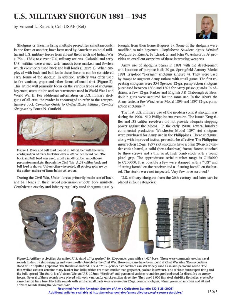 US military shotguns 1881-1945 - Rausch vol 130_